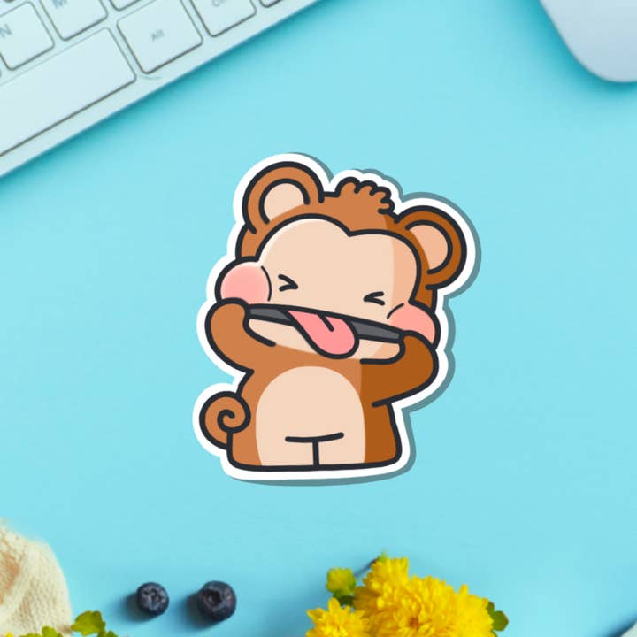 Toastedink – wholesale Sticker – Cheeky Monkey Vinyl Sticker | Cute Stickers1