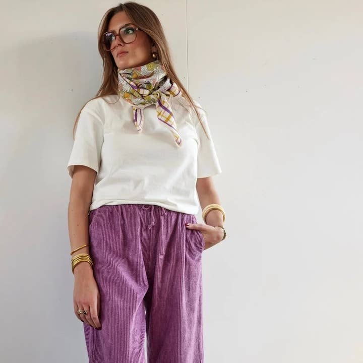 Women's velvet pants - Purple for wholesale by Bonheur du Jour