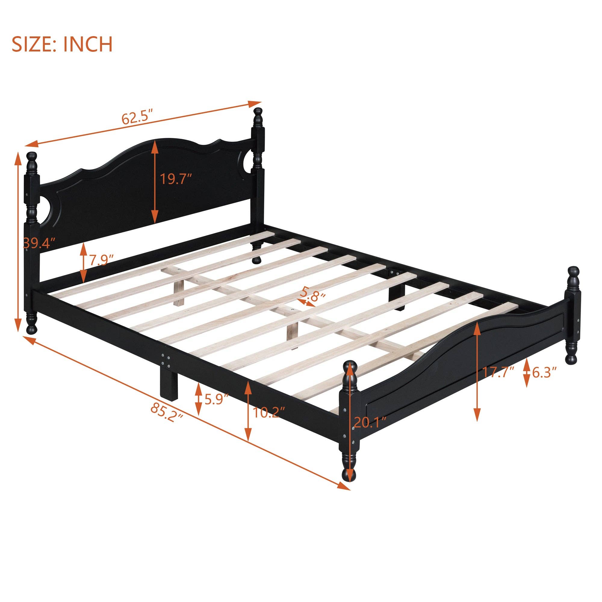 39F Inc. - Wholesale Bed - Queen/Full Size Wood Platform Bed Modern Renaissance style6