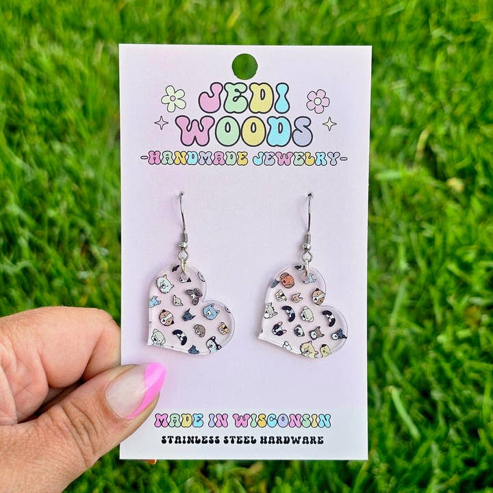 Boucles d'oreilles assorties avec visages de races de chiens pour les amoureux des chiens pour la vente par Jedi Woods LLC