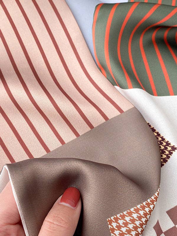 ShieldChic – wholesale Halsduk - Dam – Urban Silk Imitation Randig tryckt halsduk7