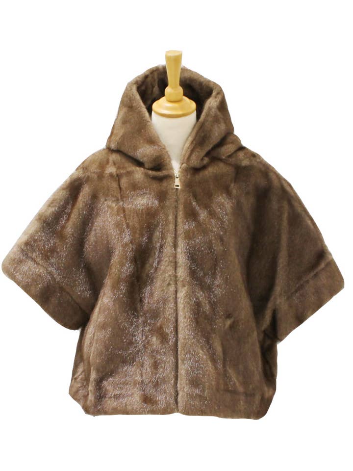 Vimoda - Wholesale Fur/Faux Fur Coat - Women's - Faux fur zip cape2