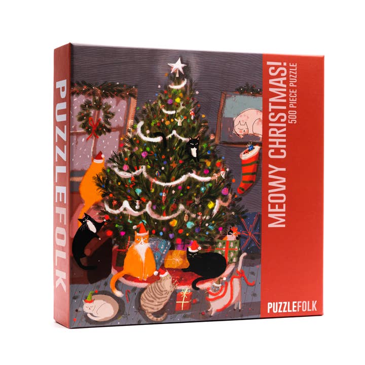 Puzzlefolk - Wholesale Puzzle - Adult - Meowy Christmas! 500 Piece Puzzle