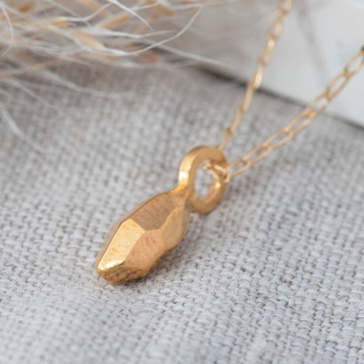 Asteroid necklace, gold for wholesale by Elin Horgan Jewellery