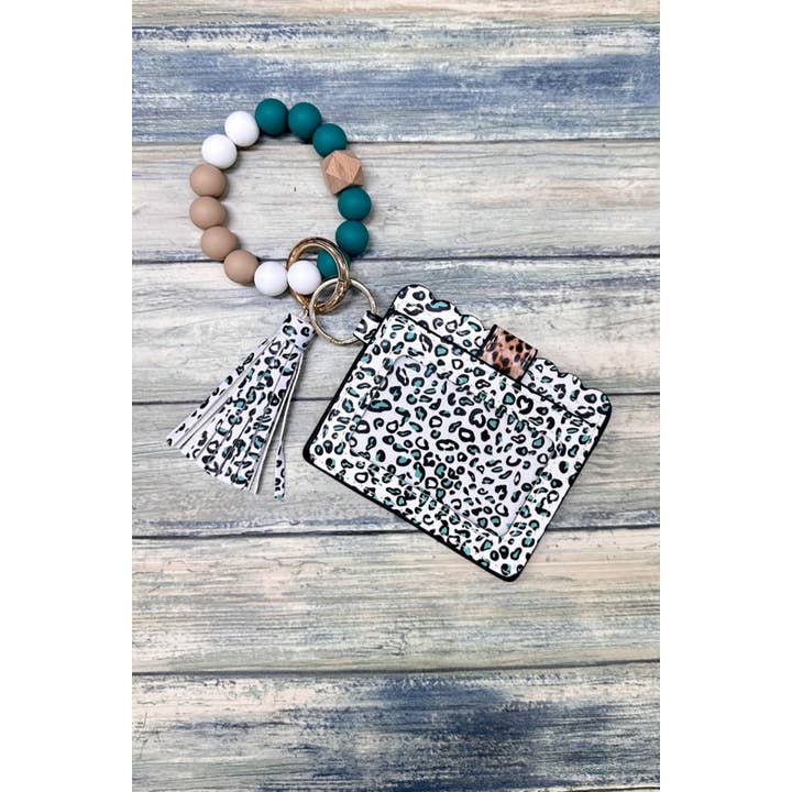 DESHENG ENTERPRISE - Wholesale Keychain Bracelet - SILICONE BEADED BRACELET CARD HOLDER KEYCHAIN 5