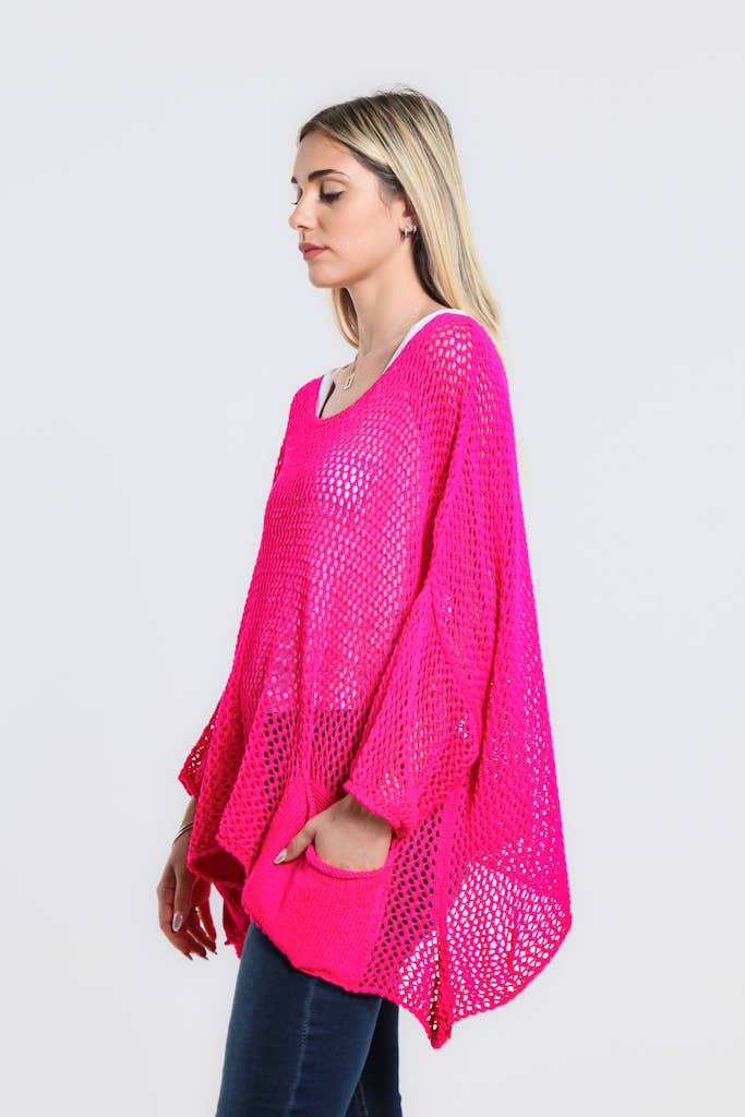 TINA Stephens Italy/Tees By Tina - Wholesale Knit Top - Women's - Lennox Open Knit Topper (BLS133)15