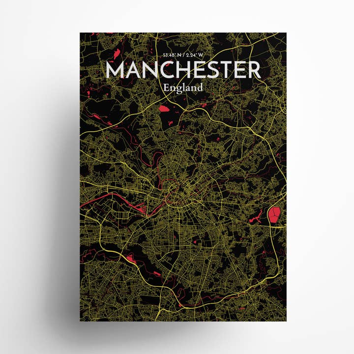 Affiche de la carte de Manchester City pour la vente par OurPoster.com