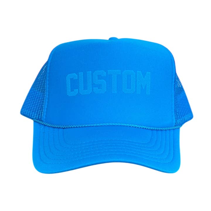 CUSTOM Surf Blue Tonal Trucker Hat for wholesale by Littlebrightbird