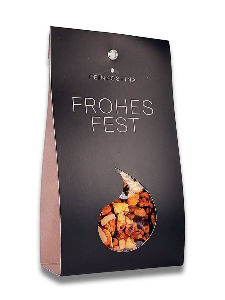 Happy Holidays - Roasted Almond Fruit Tea for wholesale by Feinkostina