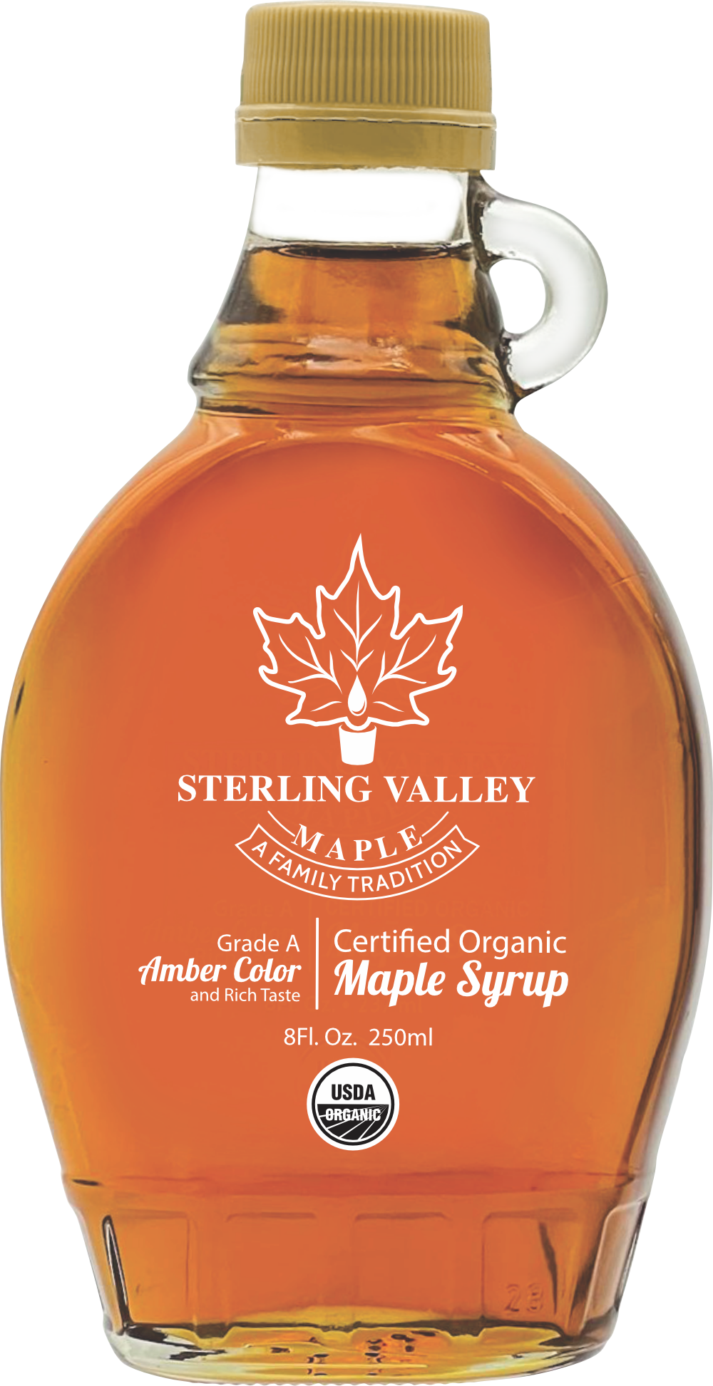 Sterling Valley Maple LLC - Wholesale Maple Syrup - Certified Organic Maple Syrup: Amber Color/Rich Taste: 8oz4