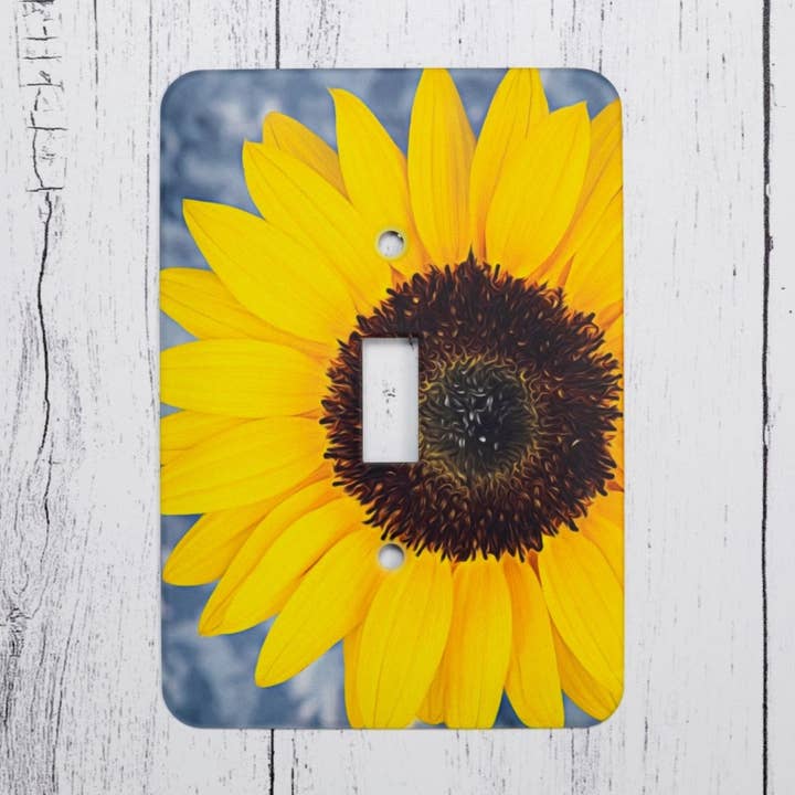 Plaque d'interrupteur de tournesol pour la vente par Wyldeflower Studio