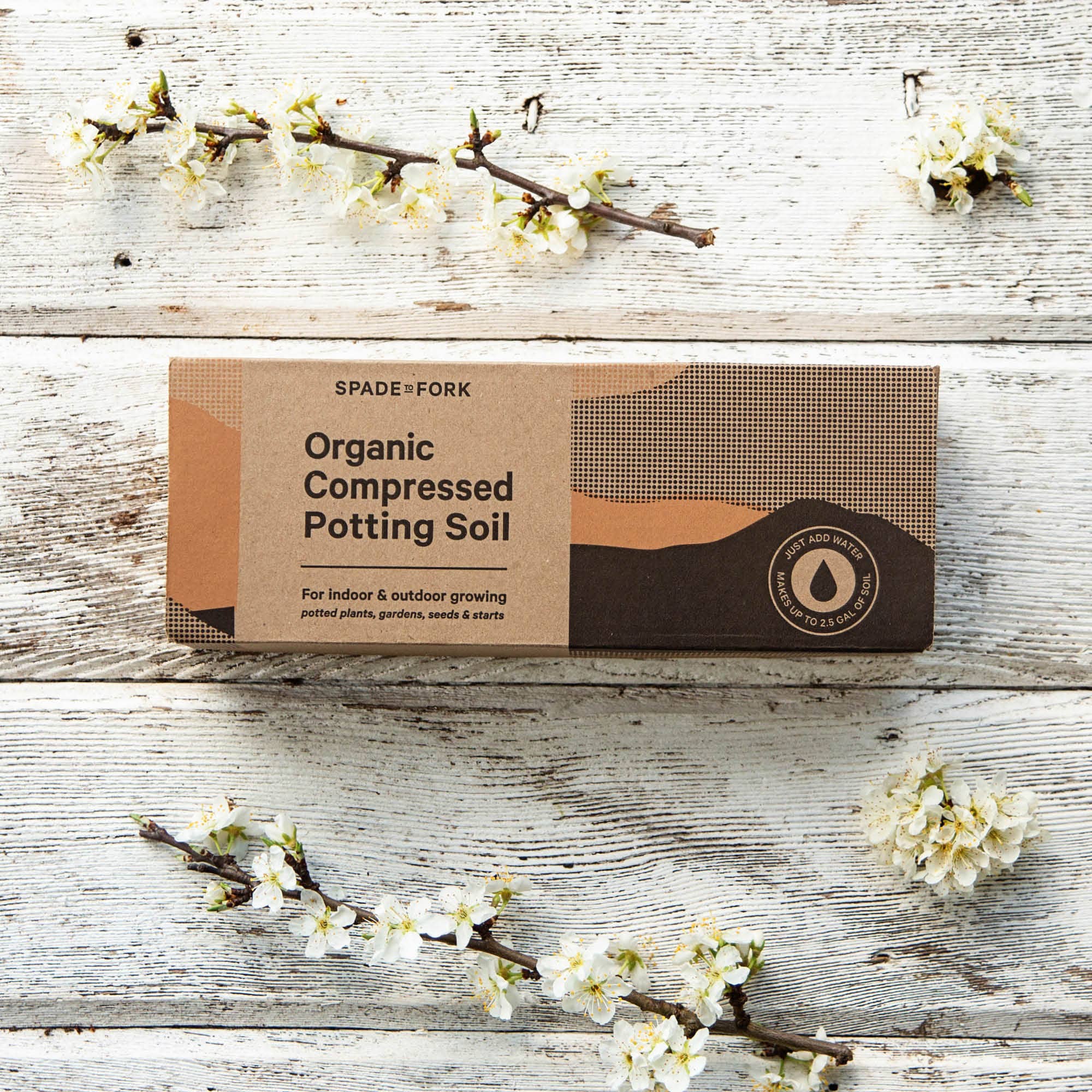 Spade To Fork - Wholesale Planting/Potting Soil - Organic Compressed Potting Soil (expands to 2.5 gallons)2