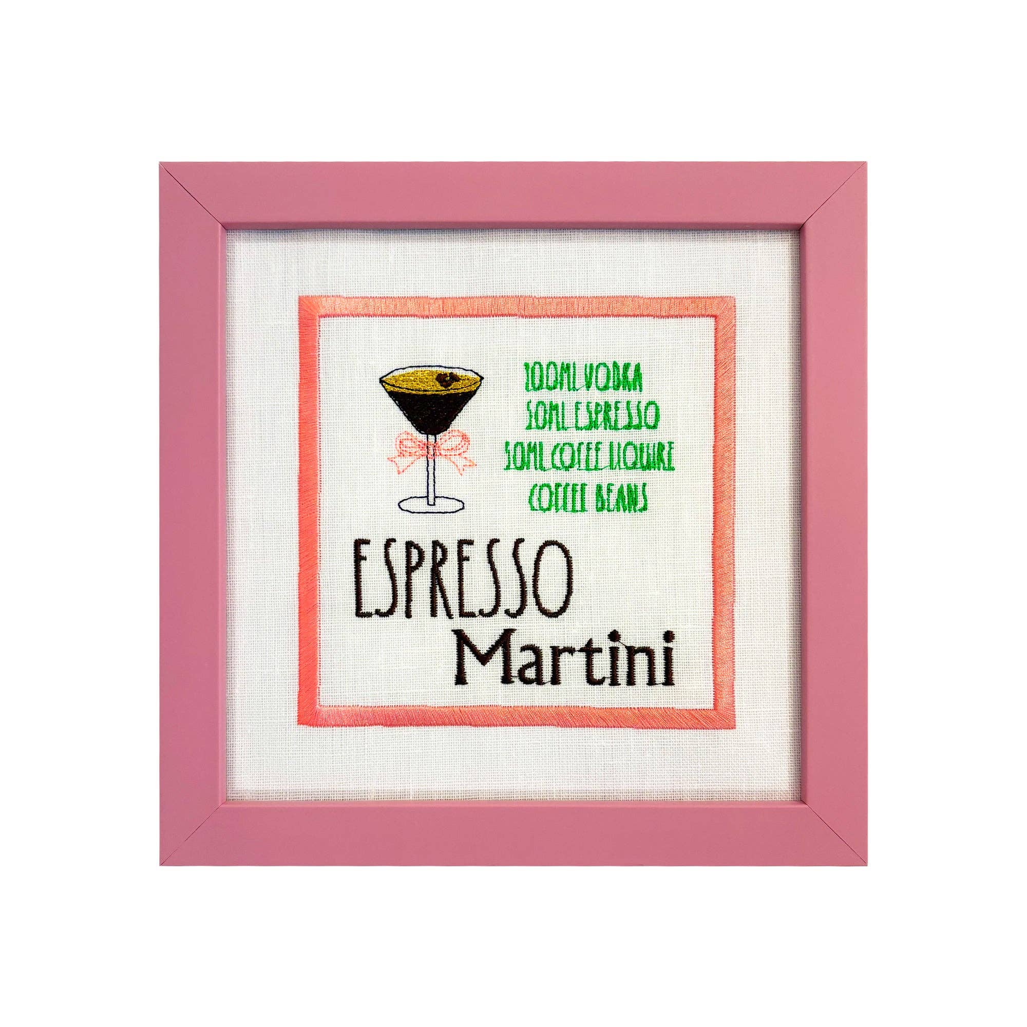 LillyLoves LTD - Wholesale Art print - Espresso Martini Embroidered Artwork