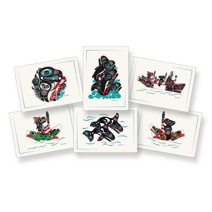 Canoe Journey - Coffret de cartes Formline Art pour la vente par The Shotridge Collection