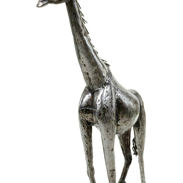 Swahili | AFRICAN MODERN - Wholesale Sculpture - 29" Kenyan Recycled Oil Drum Giraffe Statue