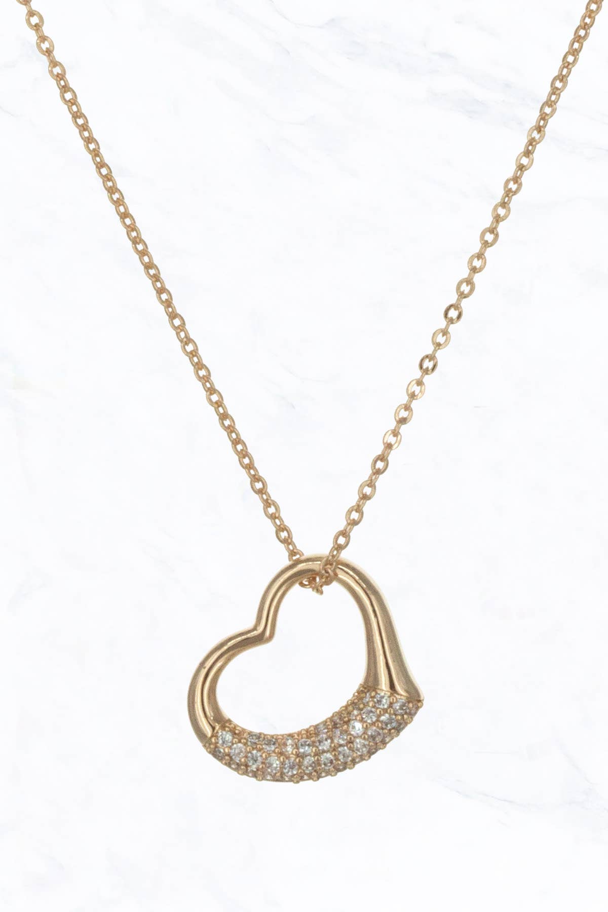 Suzie Q USA - Wholesale Pendant/Charm Necklace - Diamond Stud Heart Necklace1