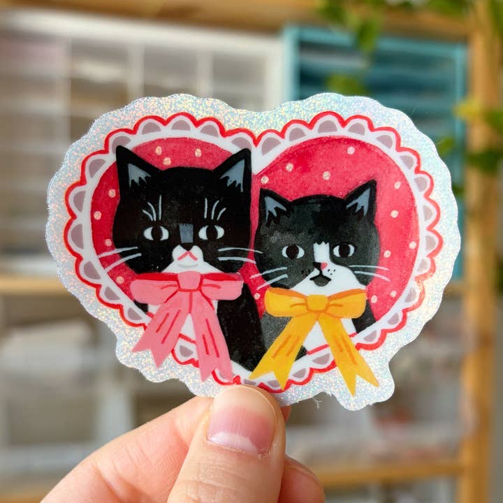 Rover & Cosmo Valentine Sticker for wholesale by Megan Wang