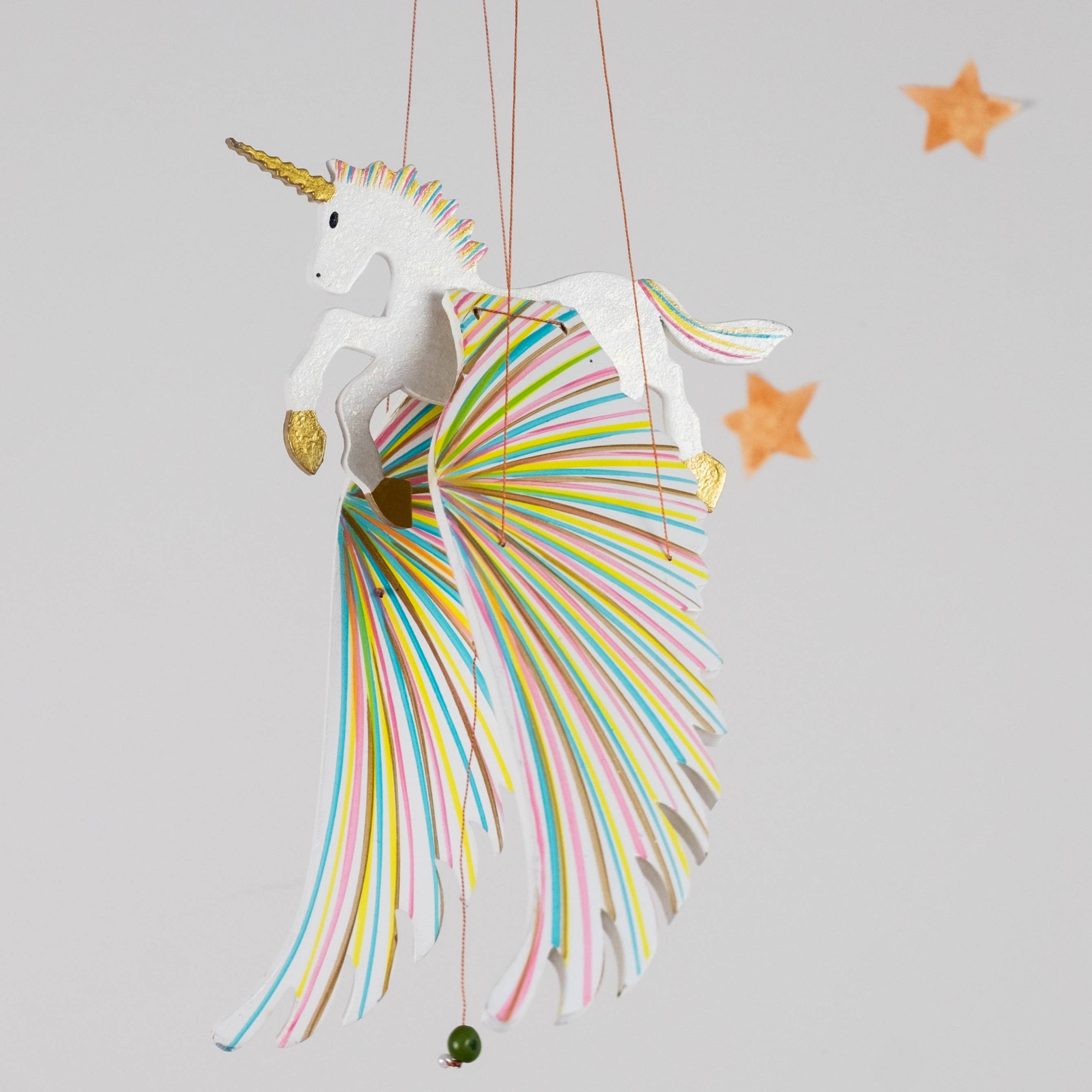 Tulia's Artisan Gallery - Wholesale Mobile - Unicorn Flying Mobile - Golden5