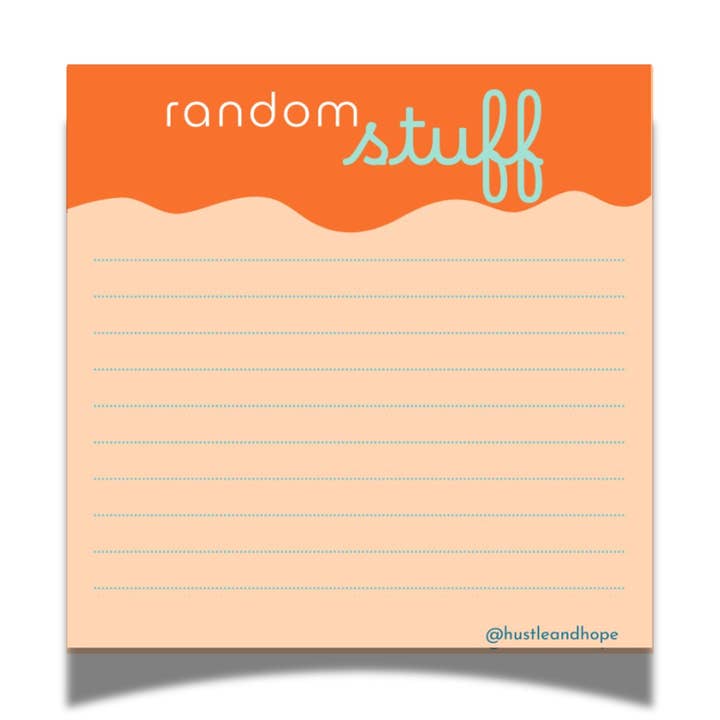 Random Stuff Sticky Note for wholesale by Hustle & Hope
