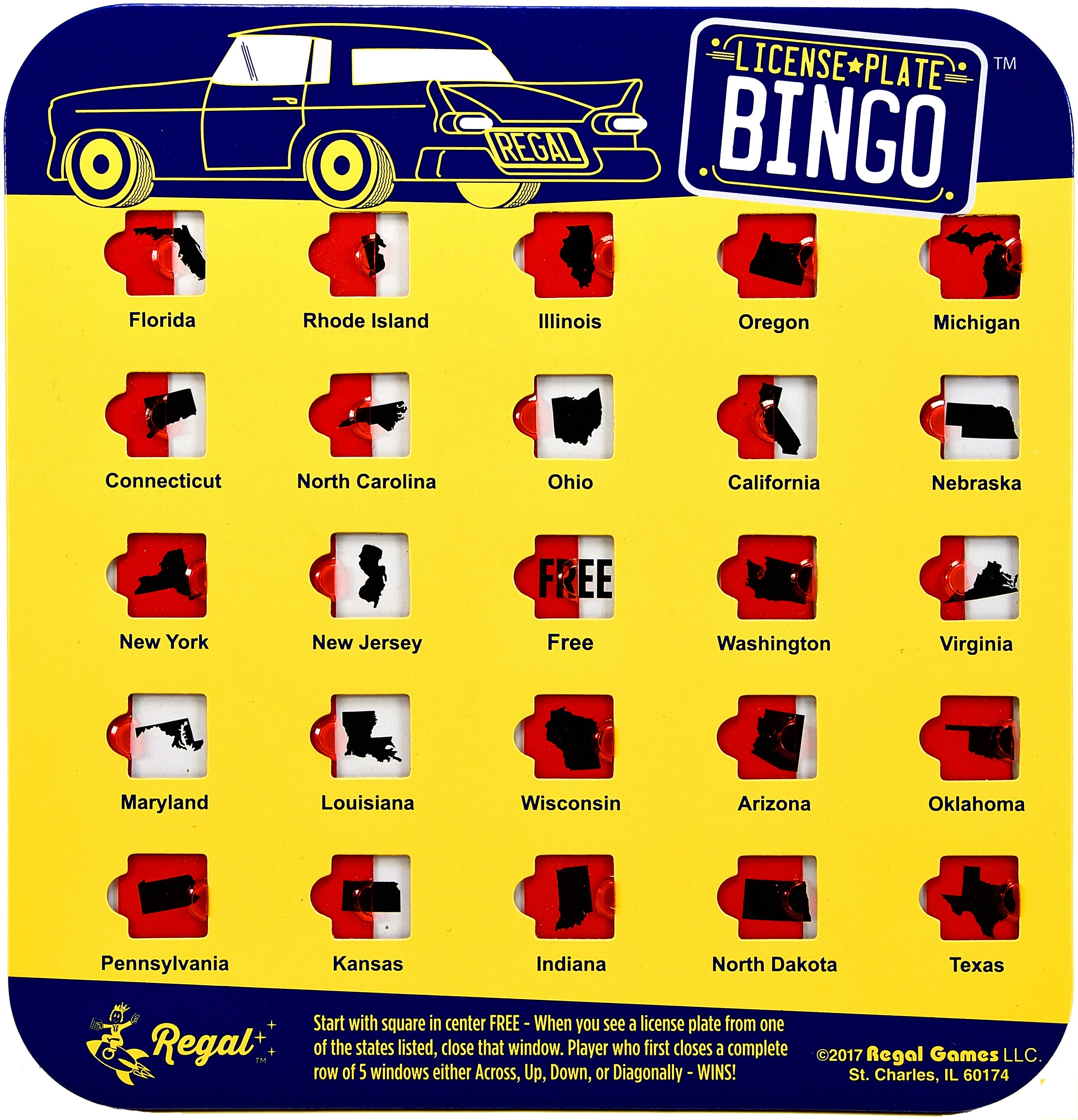 Regal Games - Wholesale Card Game - Travel Bingo License Plate 24 pc PDQ6