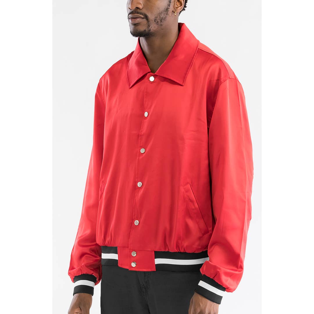 Red Satin Bomber Jacket for wholesale by WEIV