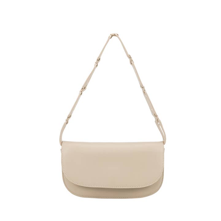 Melie Bianco - Wholesale Shoulder Bag - Women's - Inez Bone Recycled Vegan Shoulder Bag