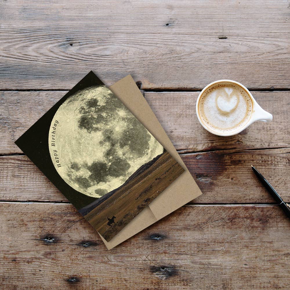 The Galek Sea - Vente Cartes d'anniversaire - Carte Happy Birthday Cowboy Moon2