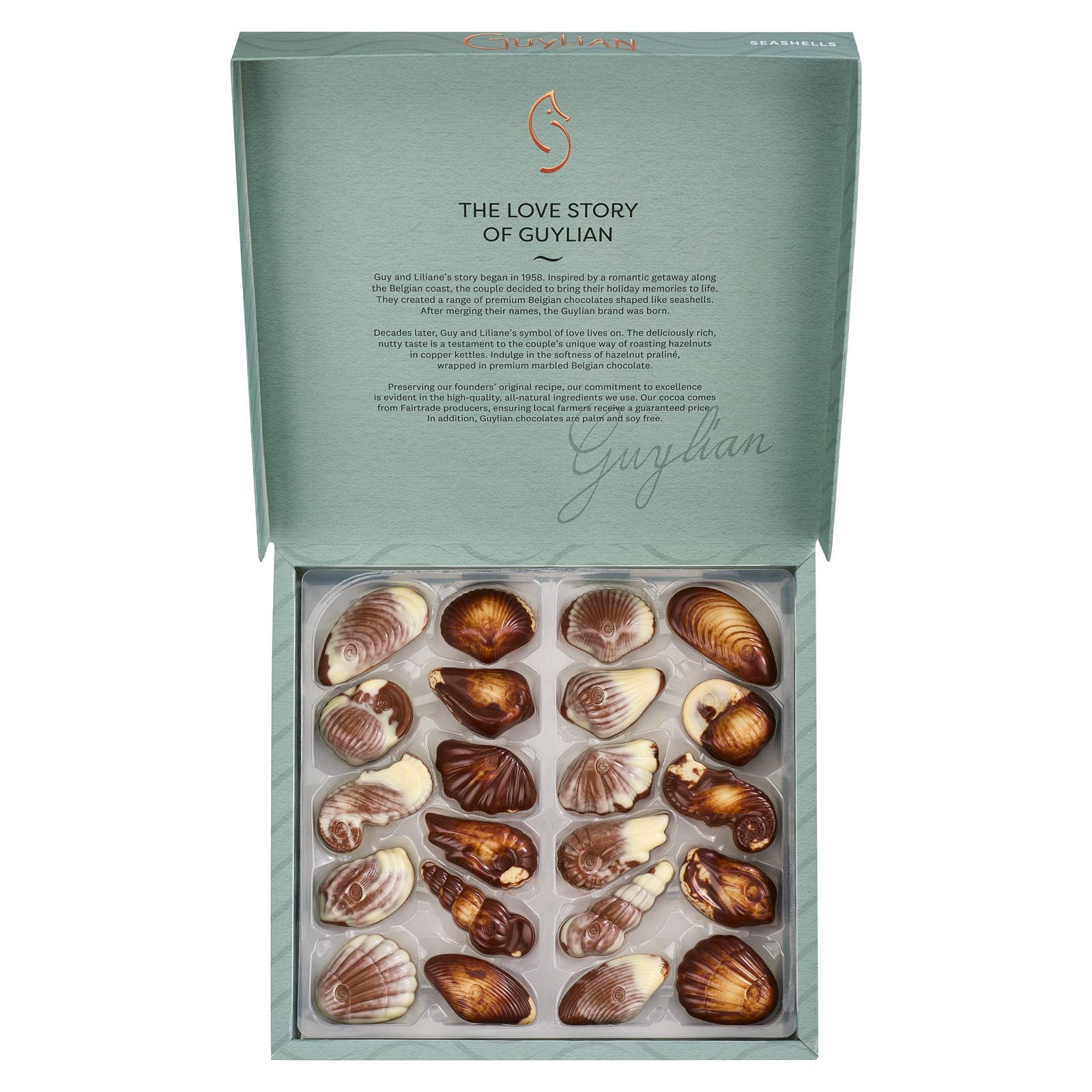 Belgium's Chocolate Source - Wholesale Chocolate Box - Guylian Praline Seashells  - 22 Pc. Box (250g, 12/case)3