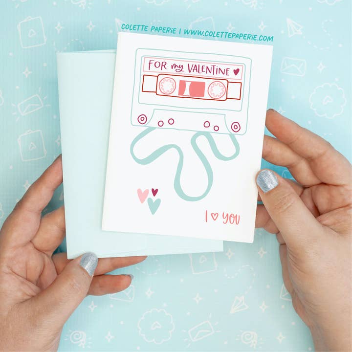 Carte de vœux amusante de la Saint-Valentin - Mixtape pour la vente par Colette Paperie