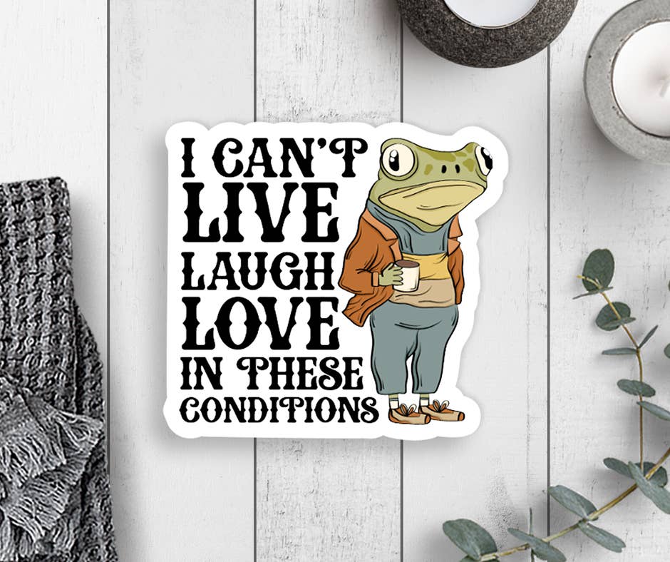 Expression Design Co - Wholesale Sticker - Live Laugh Love Frog Vinyl Sticker