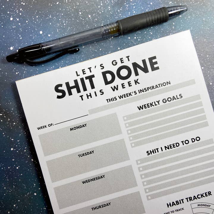 The Red Swan Shop - Vendita all'ingrosso Bloc notes - Cancelleria - Shit List - Agenda settimanale