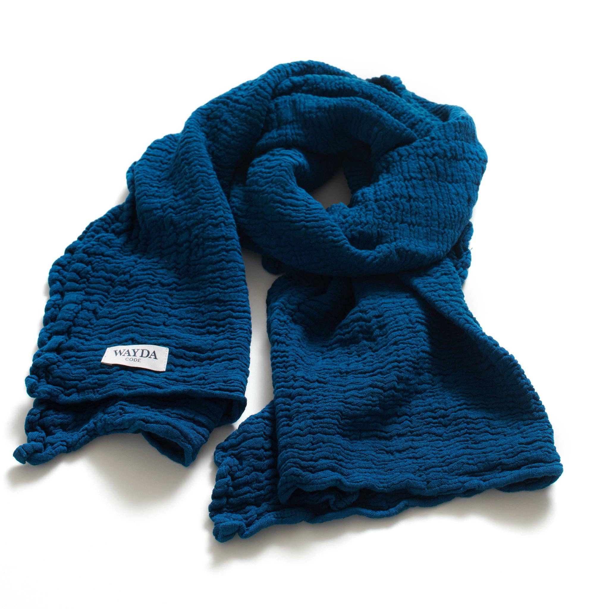 WAYDA - Vente Écharpe – femme - Écharpe en mousseline de coton BLUE Murano WAYDA3