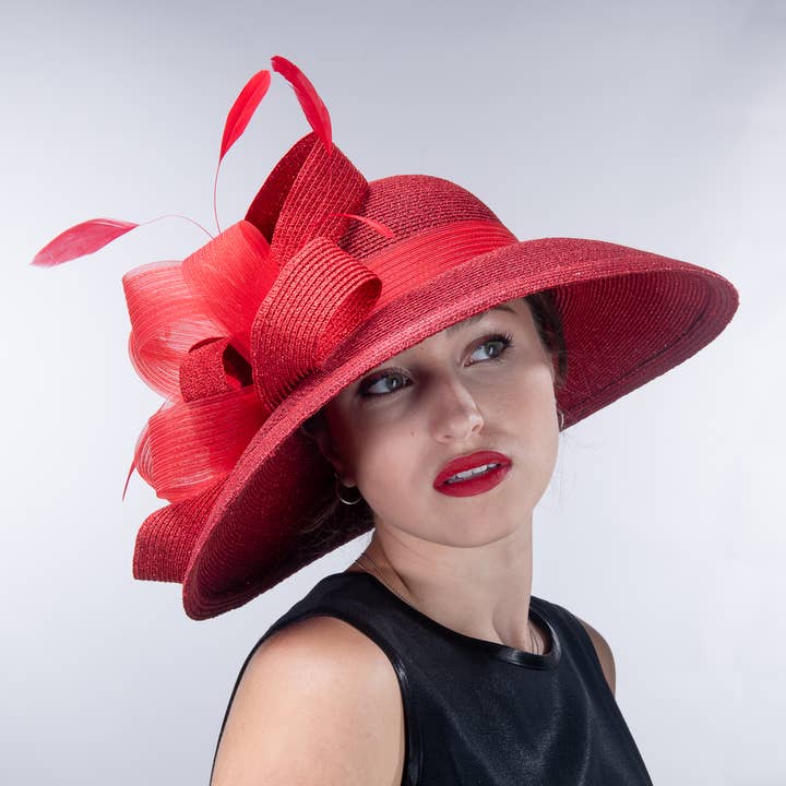 Metallic Wide-Brimmed Church Hat | 331881 for wholesale by KaKyCo