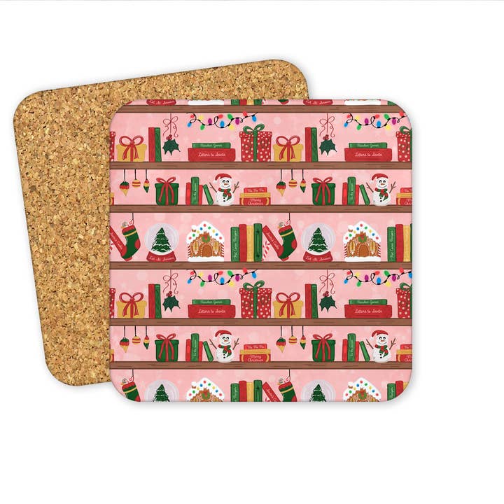 Santa's Bookshelf Coaster for wholesale by Sunshine & Lemons Co.