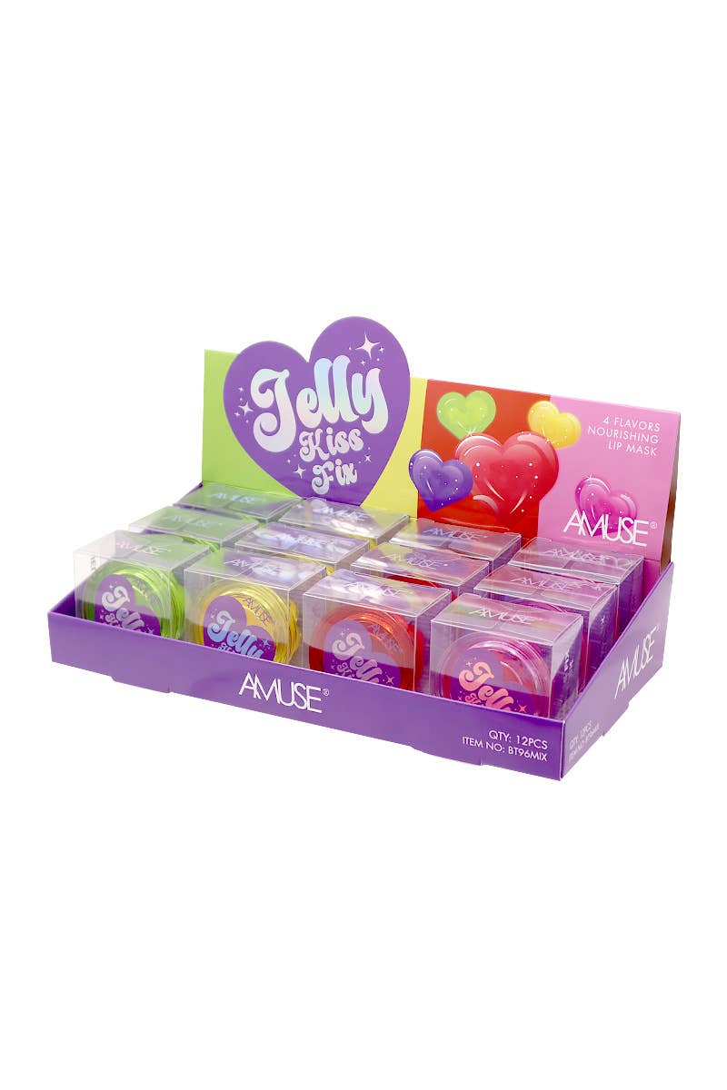 Wholesale AMUSE BT96 Jelly Kiss Fruit Flavors Lip Mask - 12 pcs