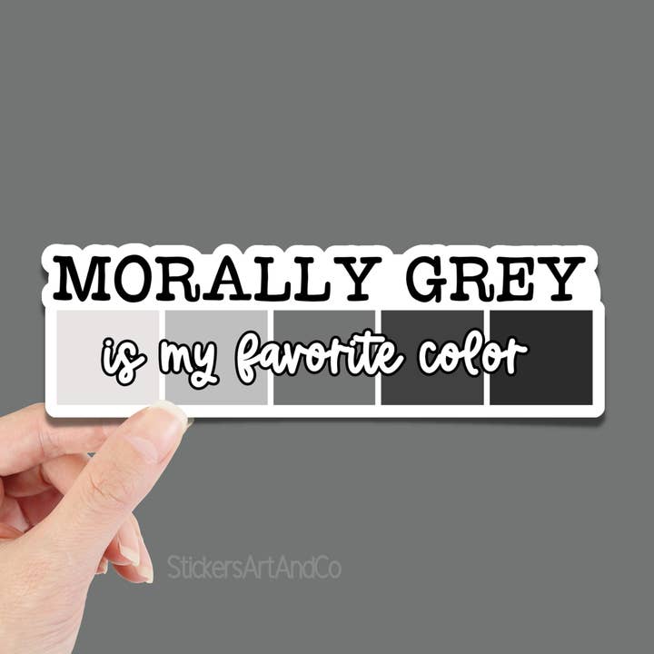 Morraly Grey is my Favorite Color Stickers / Waterproof for wholesale by Stickers Art & Co
