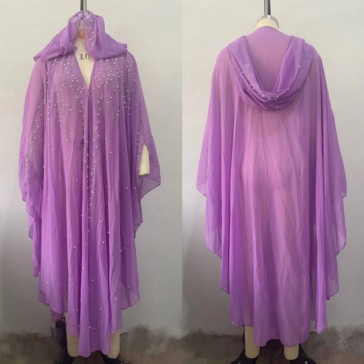 ACCITY - Wholesale Cape - Women's - African Beaded Long Robe Muslim Cape Hooded Dress_CWMM61389