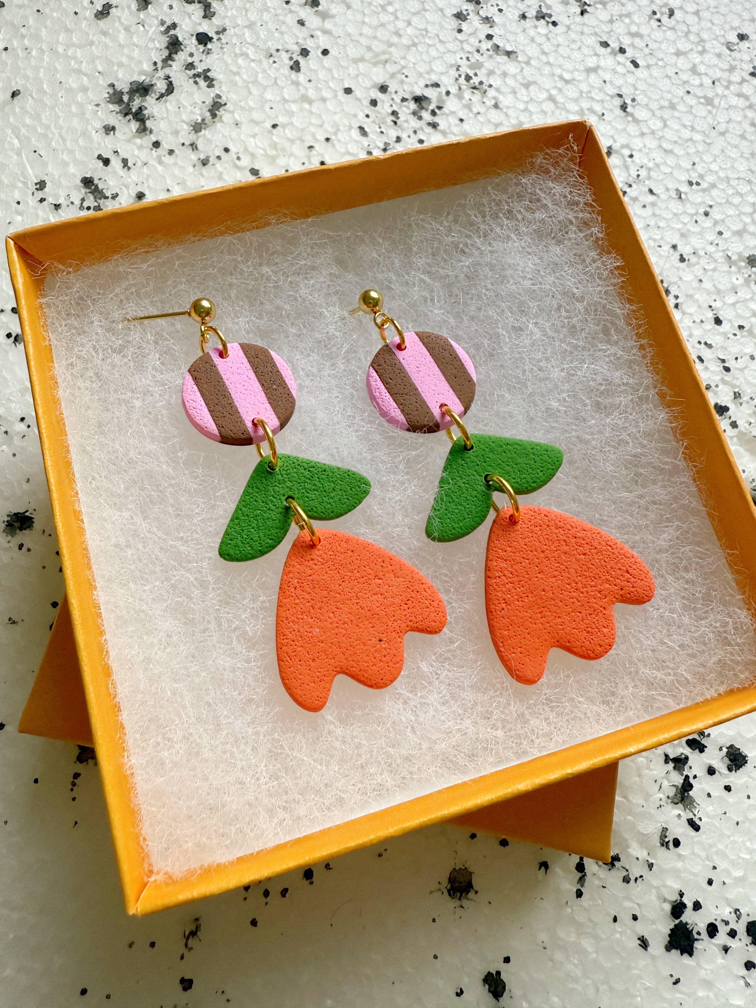 Lemon Lee Studio - Wholesale Dangle Earrings - Margot Red Flower Drop Earrings1