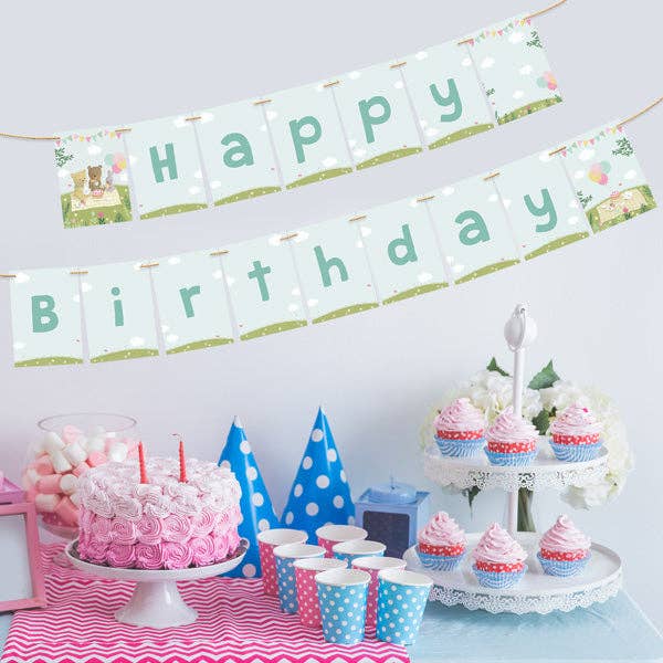 Teddy Bears Picnic - Kids Happy Birthday Bunting for wholesale by Dotty About Paper