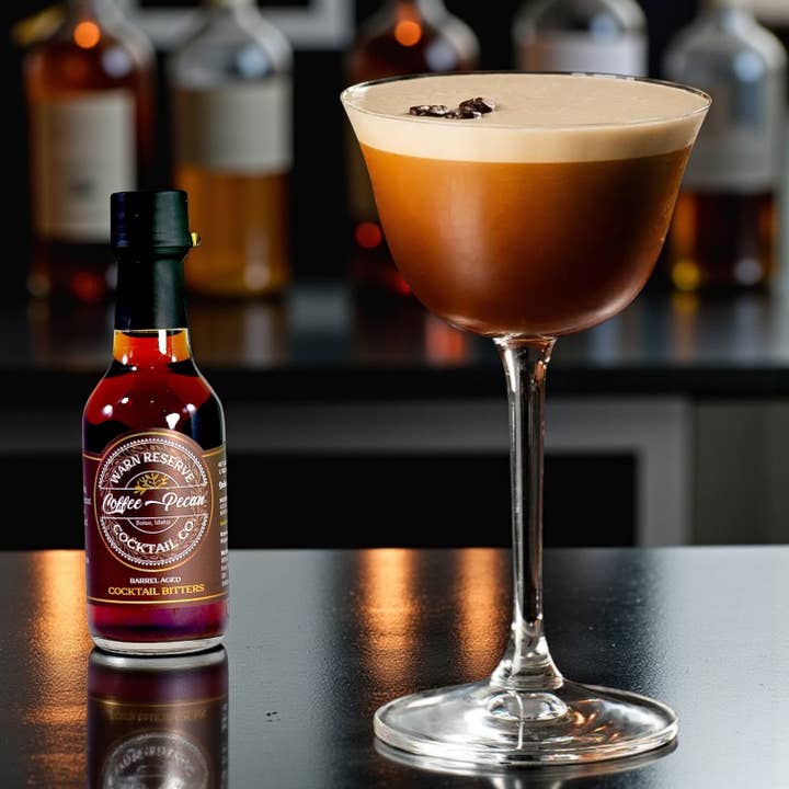 Mini Gift & Kit Size | Barrel-Aged Coffee Pecan Bitters for wholesale by Warn Reserve Cocktail Co.