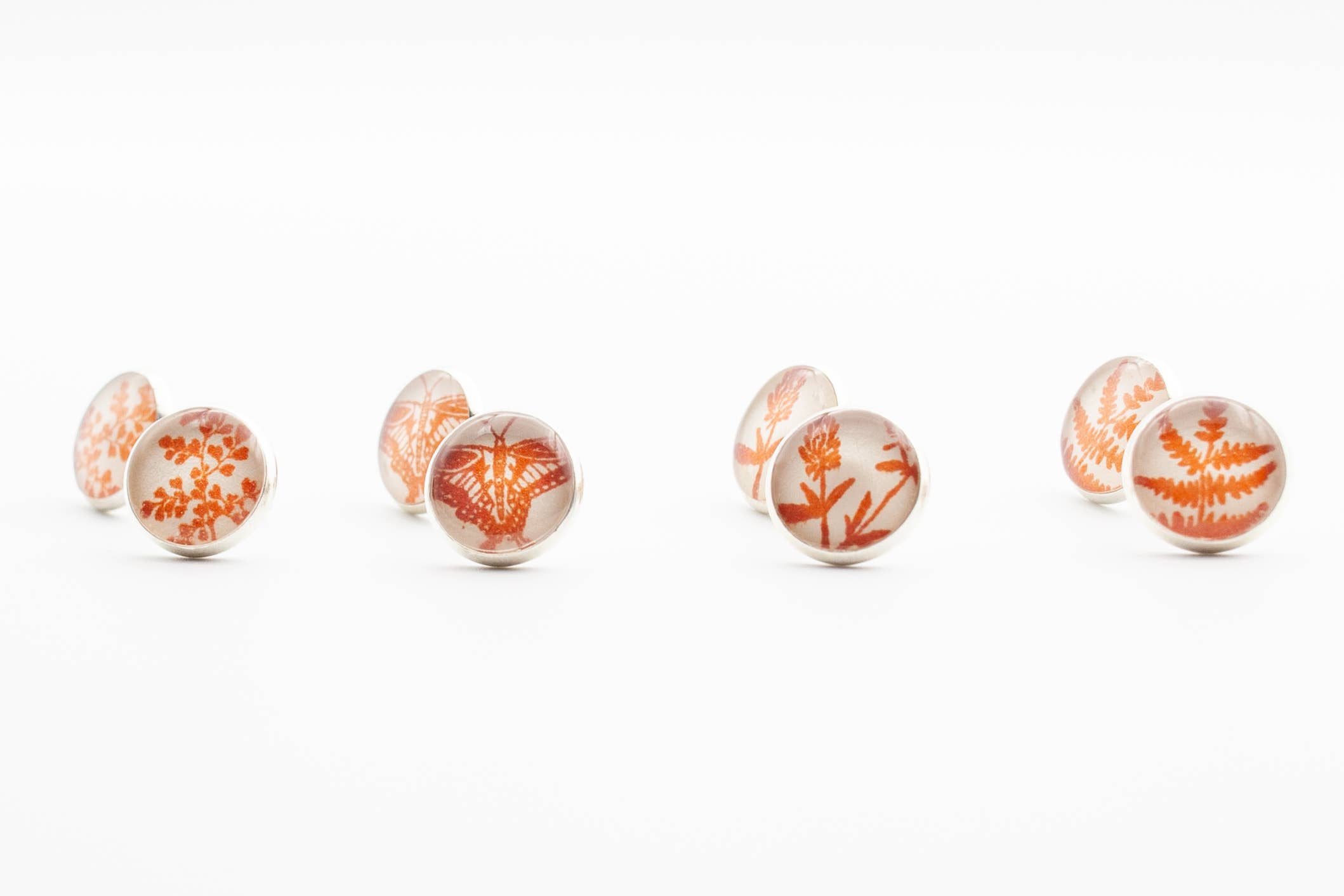 joeyfivecents – Engroshandel Ørestikkere – Studs - stor sølv, håndstemplet mandarin haven collectn1