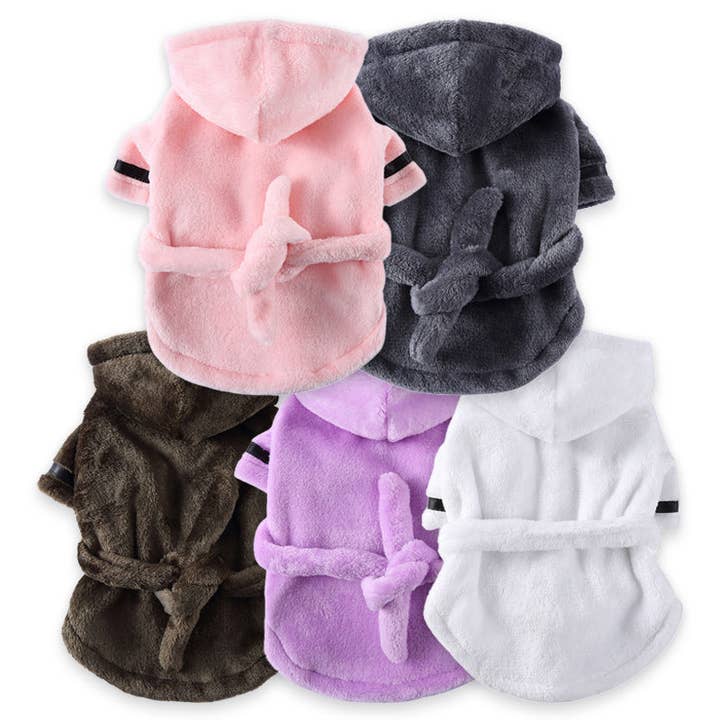 Furr-Baby Gifts - Wholesale Pet Blanket - Dog - Luxury Soft Pet Dog Puppy Hooded Bathrobe