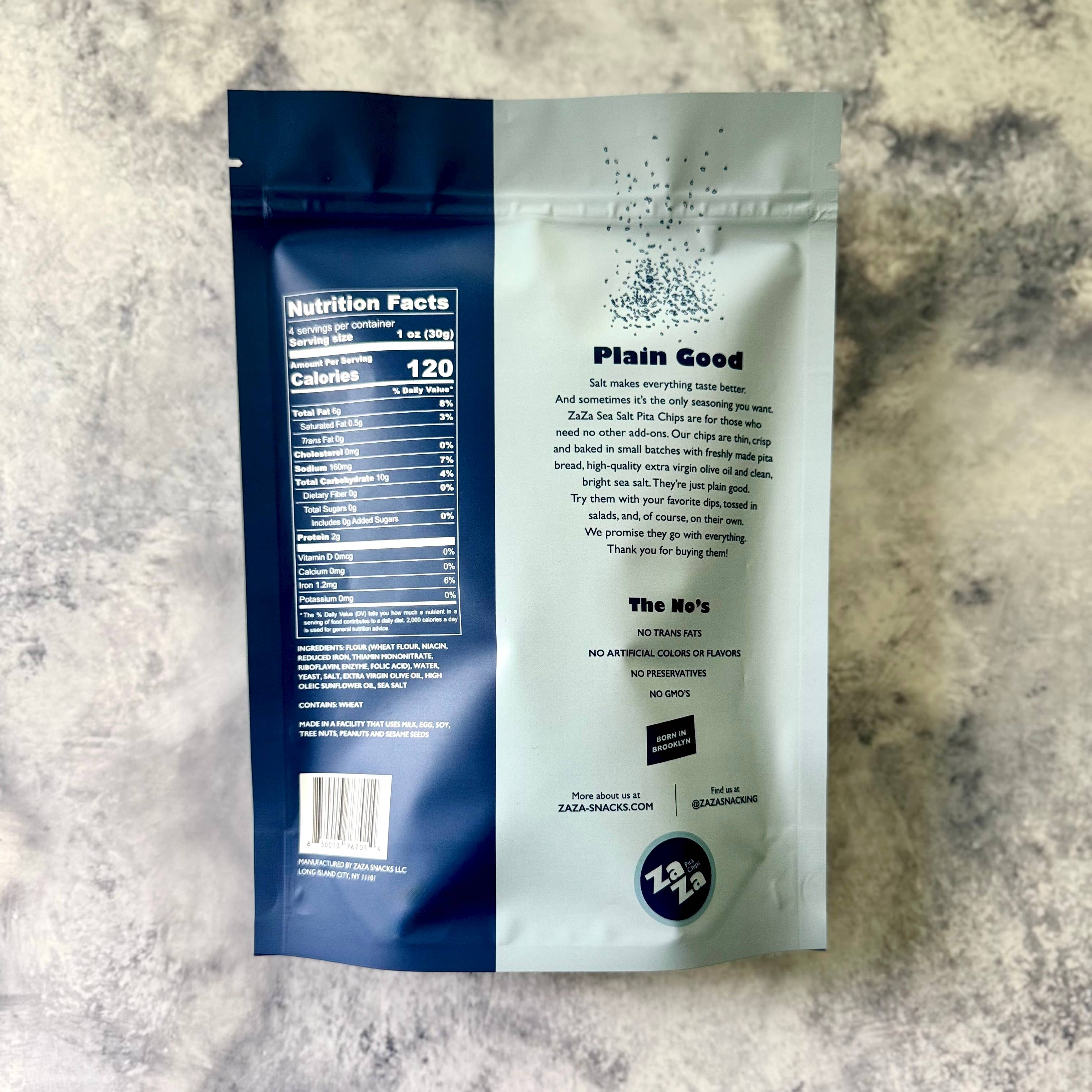 ZaZa Snacks - Wholesale Chips - ZaZa Sea Salt Pita Chips1