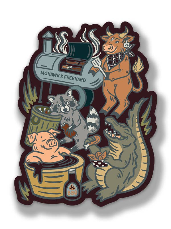 Florida BBQ Sticker (Mohawk Collab) for wholesale by Freehand Goods