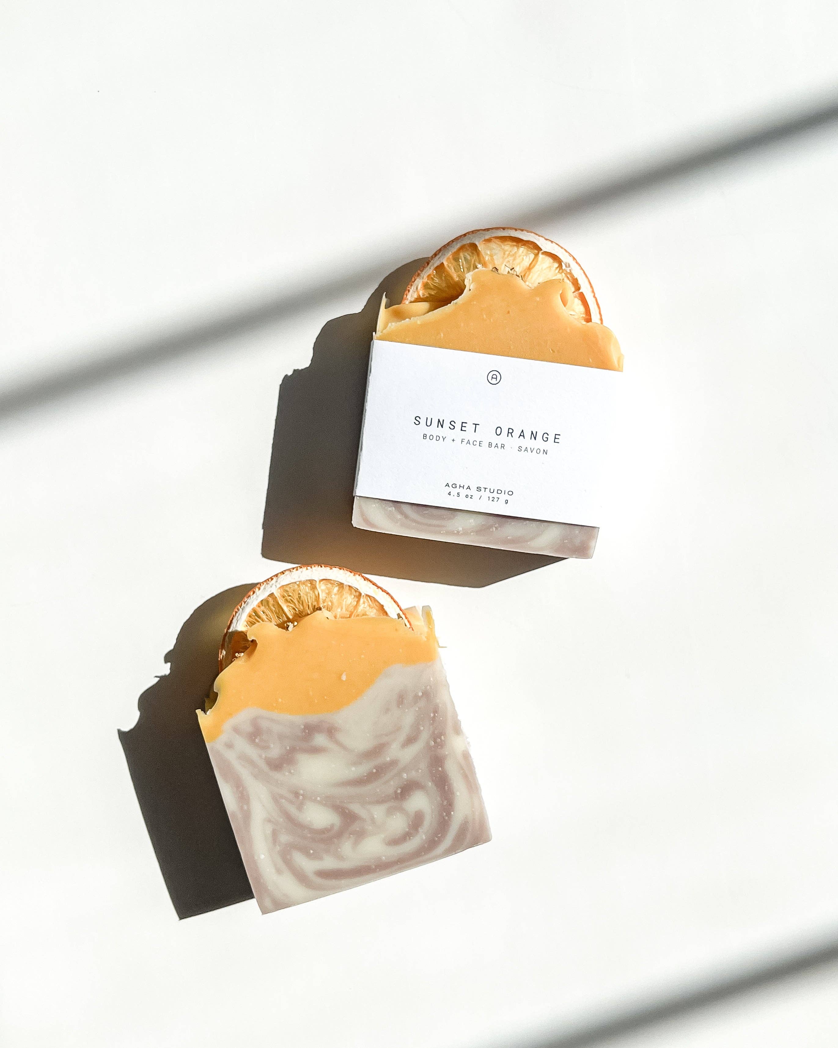 Agha Studio - Wholesale Bar Soap - Sunset Orange Body + Face Bar1