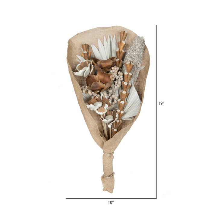 Vickerman 19" White Wash Palm Assorted Bouquet for wholesale on Faire2