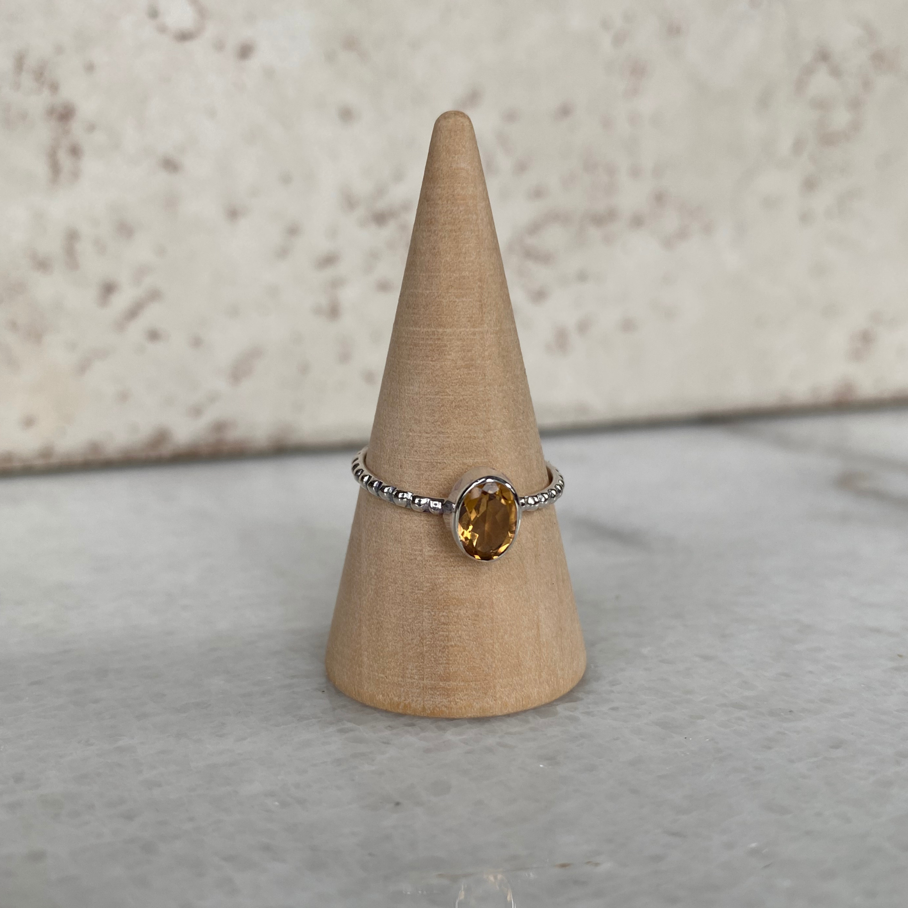 Seeds - Wholesale Single Stone/Solitaire Ring - Silver Beaded Band Stone Ring Turquoise Lapis Citrine Oval2