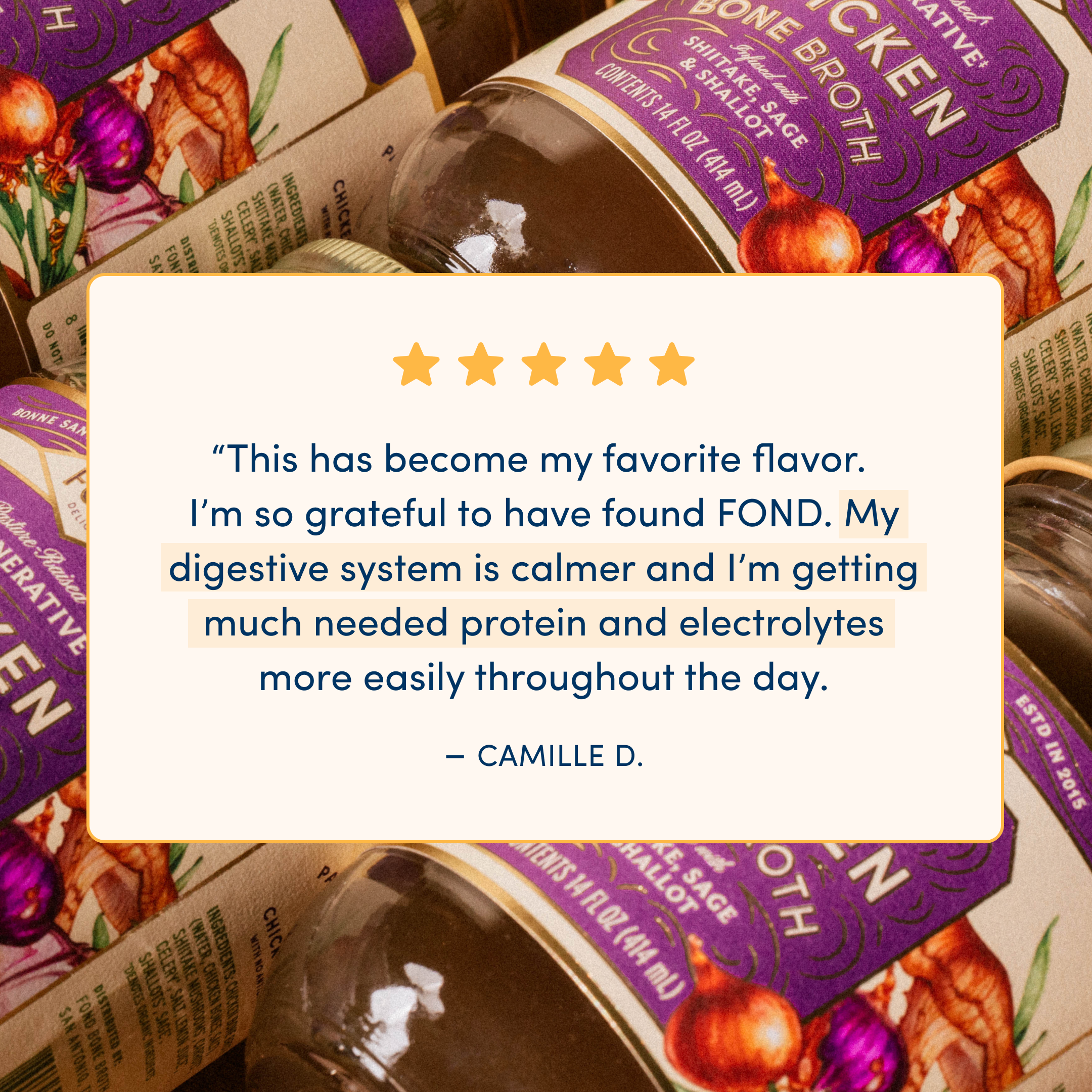 Fond Regenerative - Wholesale Broth - Shiitake & Sage Pasture-Raised Chicken Bone Broth 14oz4