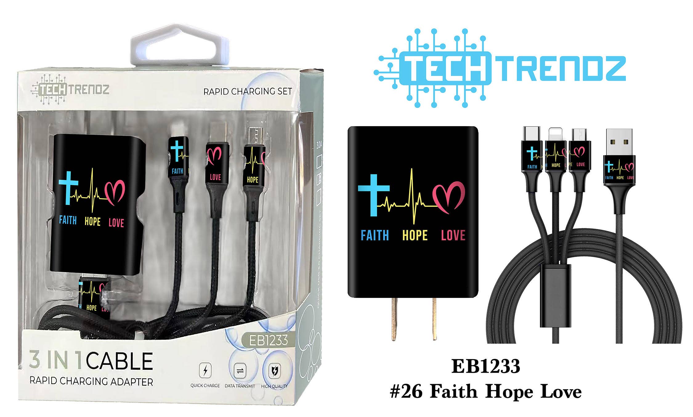 Tech Trendz – wholesale Charging cable – Quick Charging All In One Set13