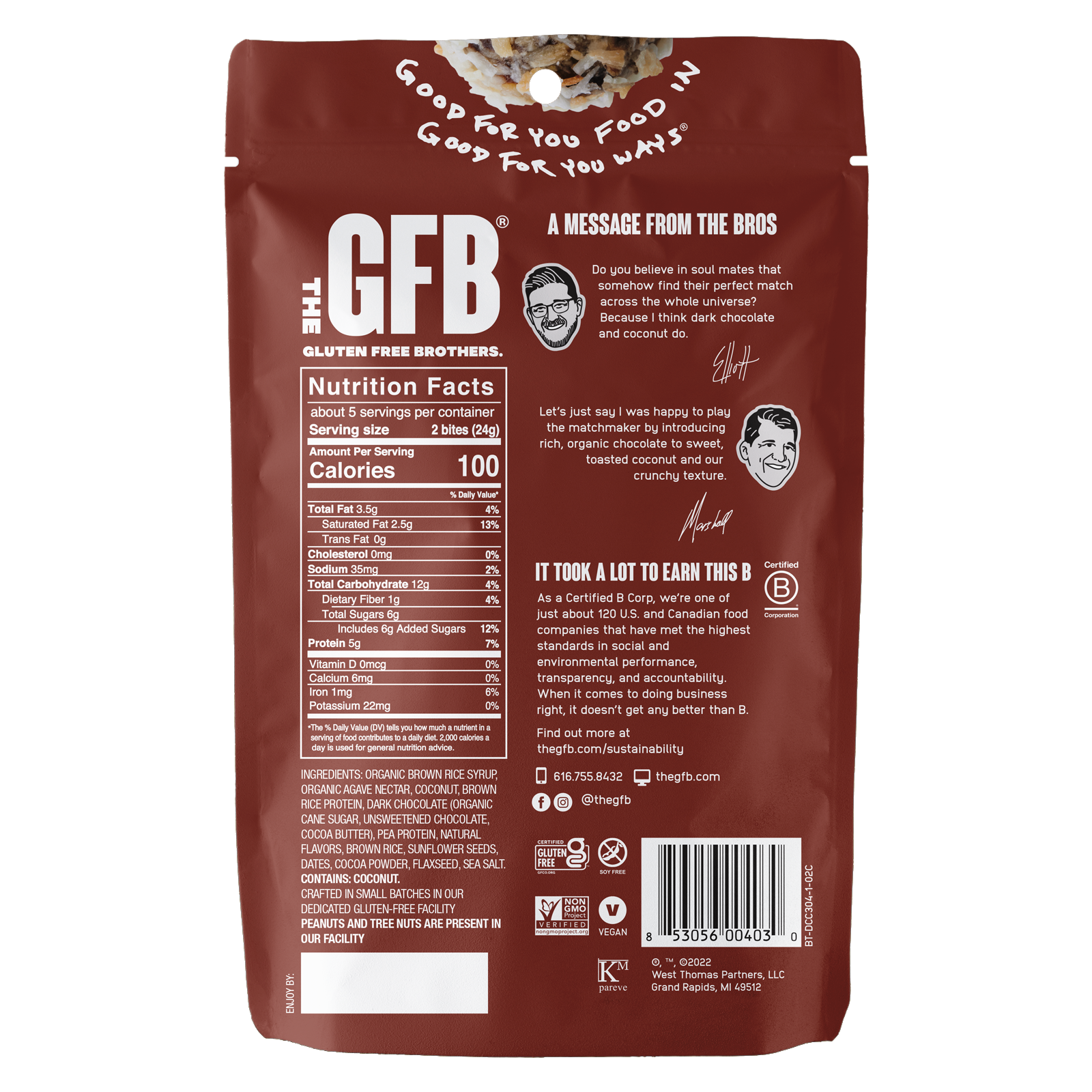 The GFB - Wholesale Snack bar - The GFB: Dark Chocolate Coconut Gluten Free Protein Bites7